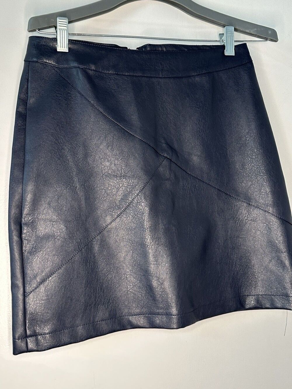 VGC Navy Zeagoo Women Classic High Waisted Faux Leather Slim Pencil Skirt Size M